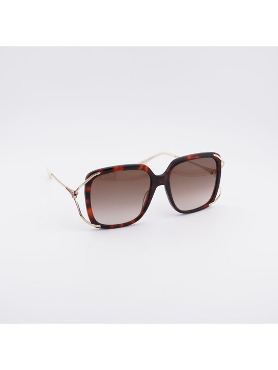 Gucci GG0647S 002 Sunglasses Havana Square Frame, Brown Lenses main image 11
